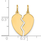 10K 2 piece Extra Small Heart Charm