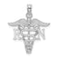 10K White Gold RN Caduceus Pendant