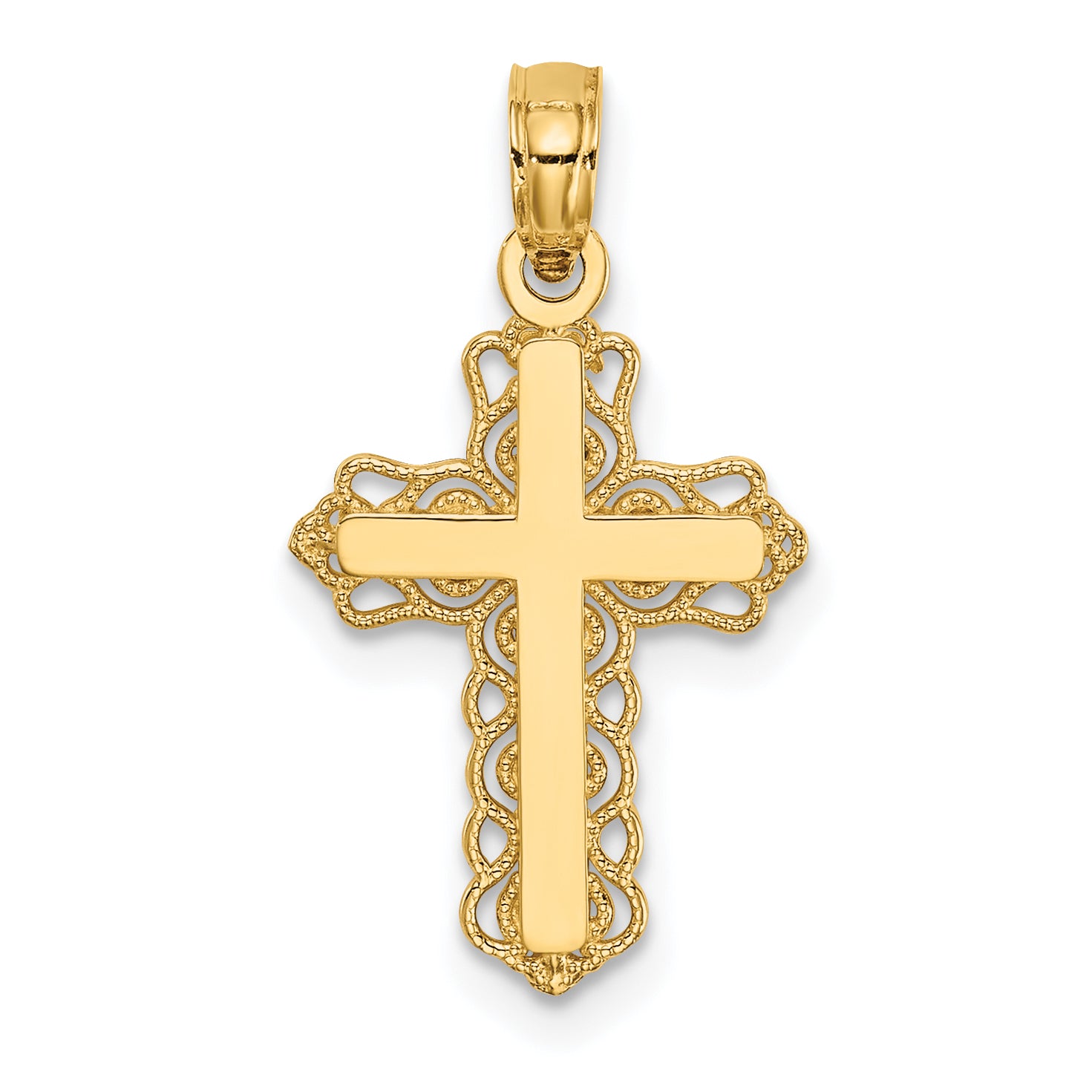 10k Budded Cross Charm Main image