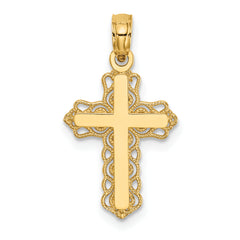 10k Budded Cross Charm