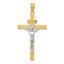 10K Two-tone INRI Crucifix Pendant