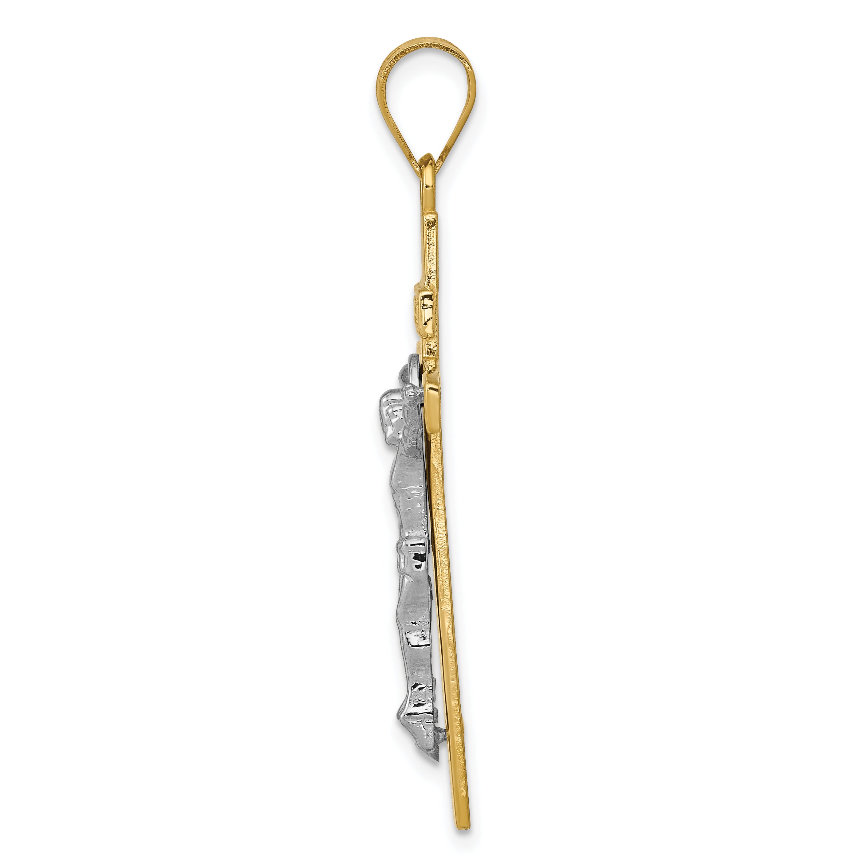 10K Two-tone INRI Crucifix Pendant Secondary image