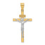 10K Two-tone INRI Crucifix Pendant