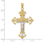 10K Two-tone INRI Crucifix Pendant