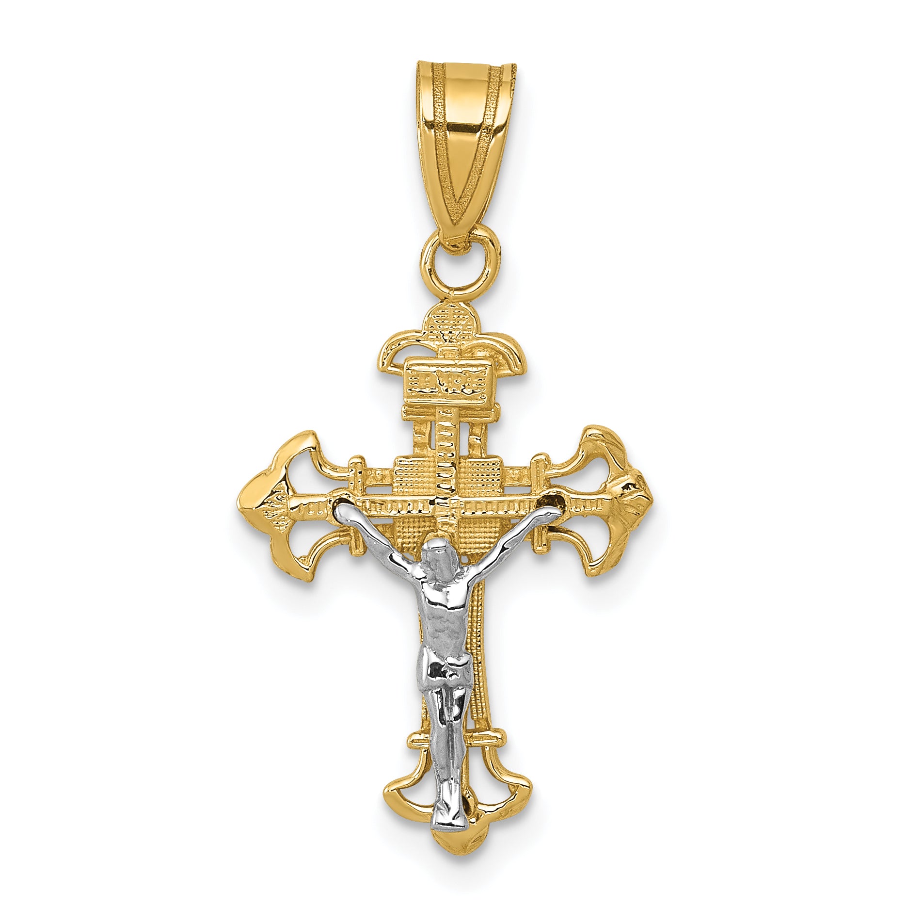 10K Two-tone INRI Crucifix Charm Main image