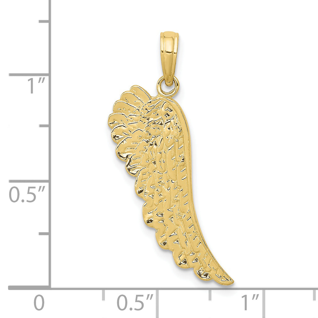 10K None Angel Wing Pendant - view 3