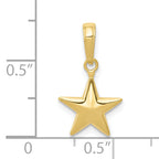 10k Small Polished 3-D Star Charm