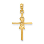10k Praying Boy Cross Charm