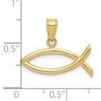 10K None Ichthus Fish Pendant - view 3