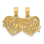 10K None BEST FRIEND 2-Piece Break-Apart Hearts Charm