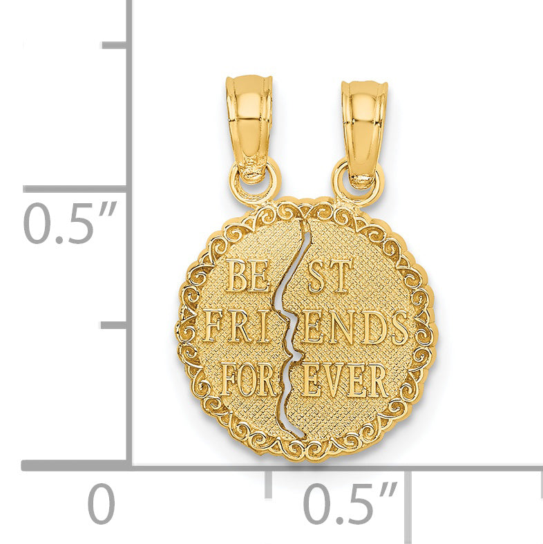 10K BEST FRIENDS FOREVER Break Apart Pendant
