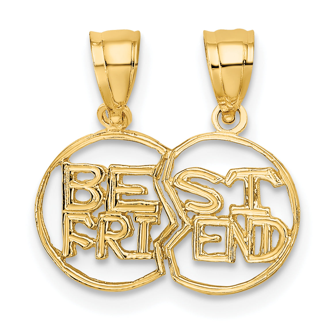 10K Break Apart Cut-Out BEST FRIEND Pendant Main image