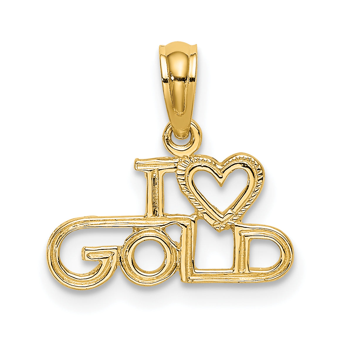 10K Polished / Textured I LOVE GOLD Charm Main image