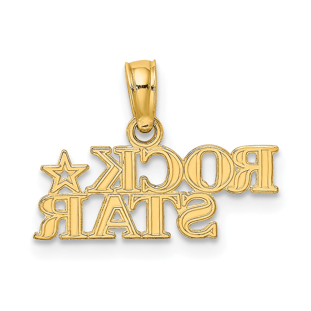 10K None Polished ROCK STAR Charm - view 4