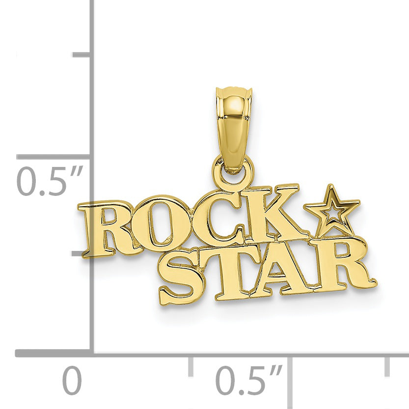 10K None Polished ROCK STAR Charm - view 3