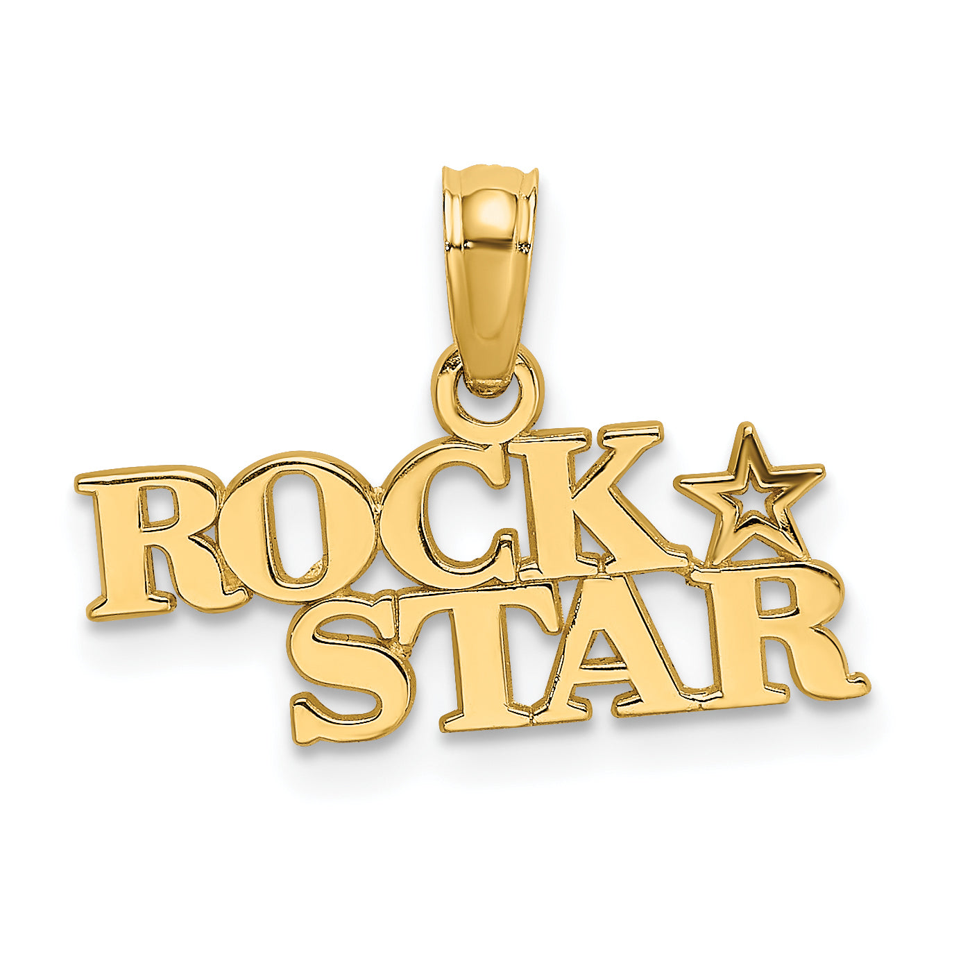 10K None Polished ROCK STAR Charm