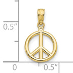 10K Polished Peace Symbol Pendant