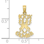 10K 100% GEMINI Zodiac Charm