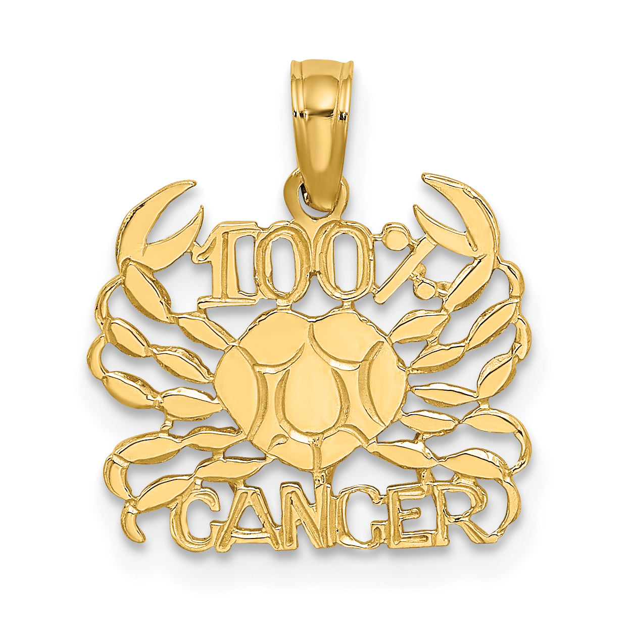 10K 100% CANCER Zodiac Charm Main image