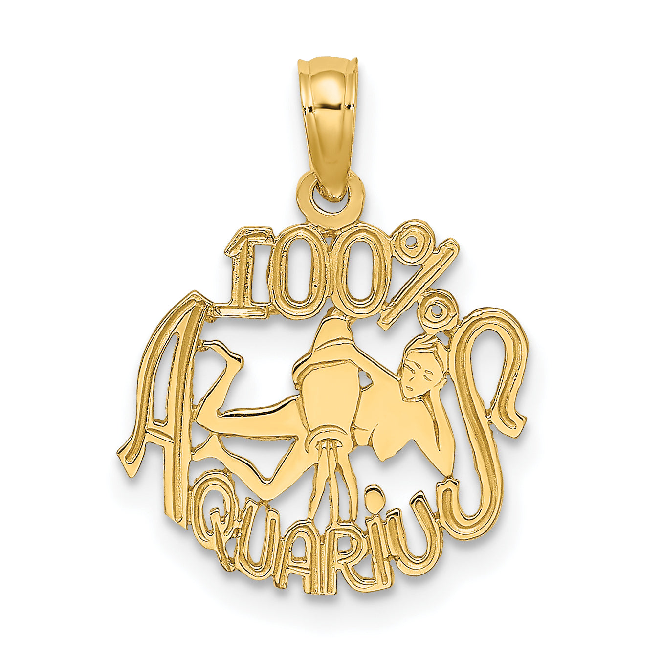10K 100% AQUARIUS Zodiac Charm Main image