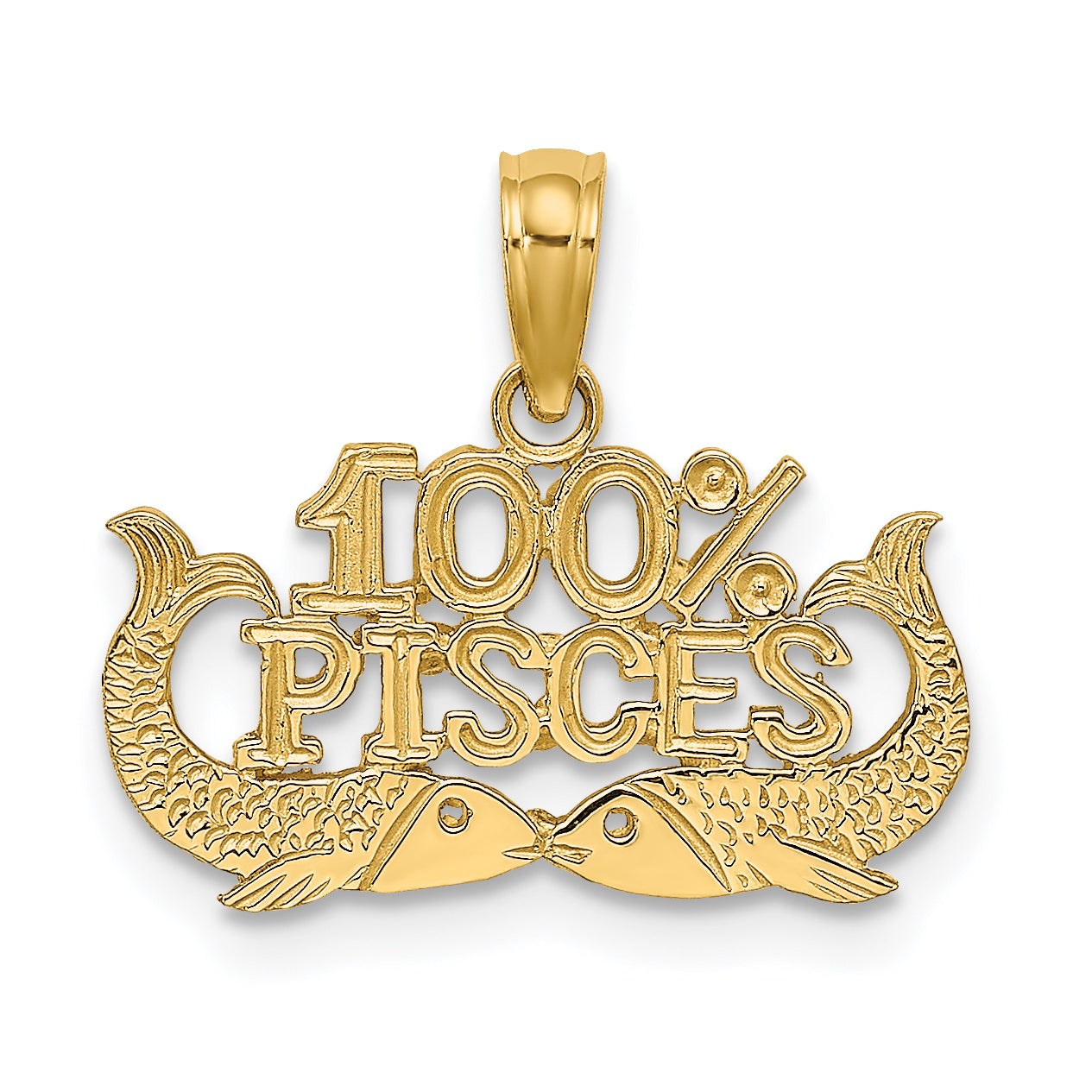 10K 100% PISCES Zodiac Charm Main image
