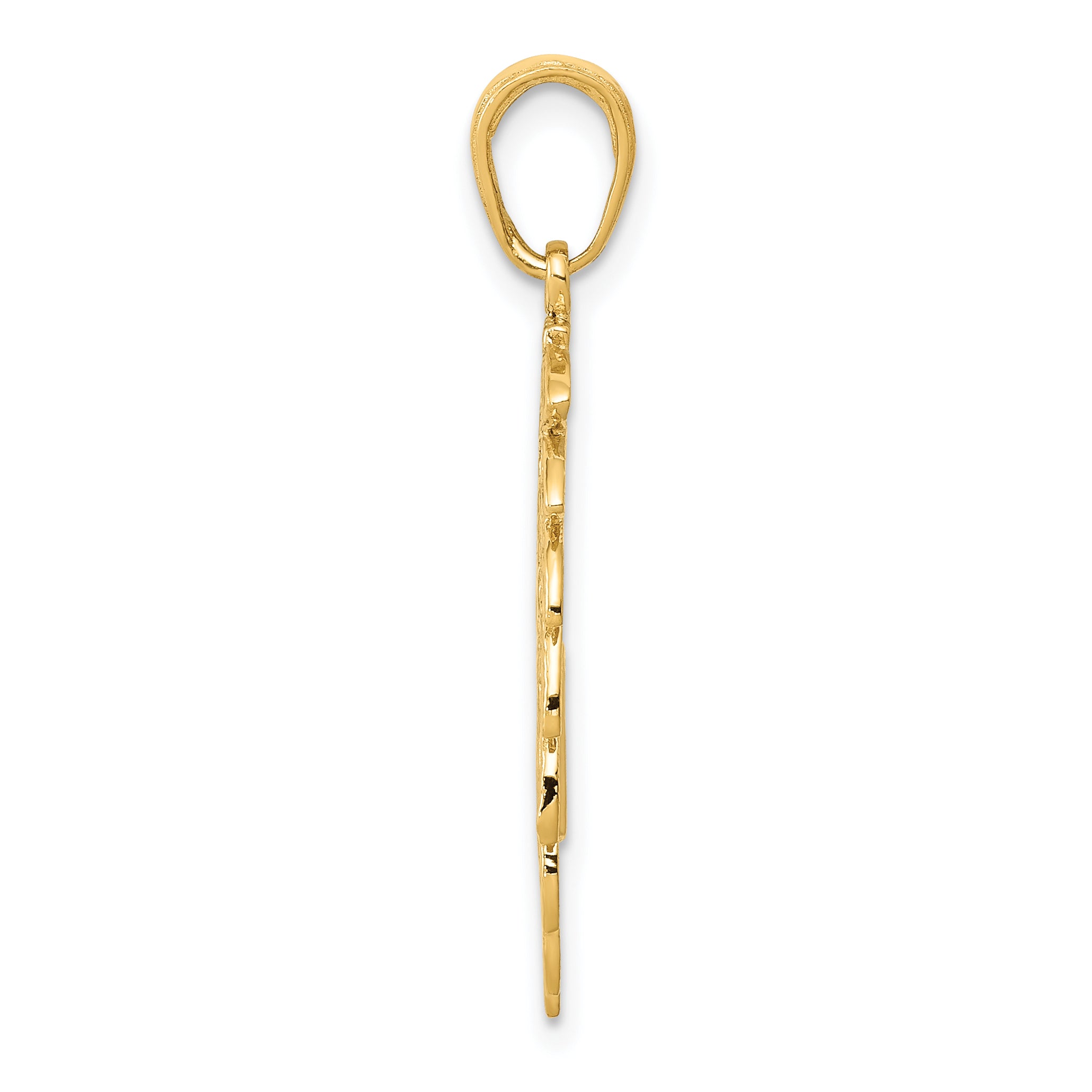 10K Yellow Gold Cut-out Headdress Profile Pendant Secondary image
