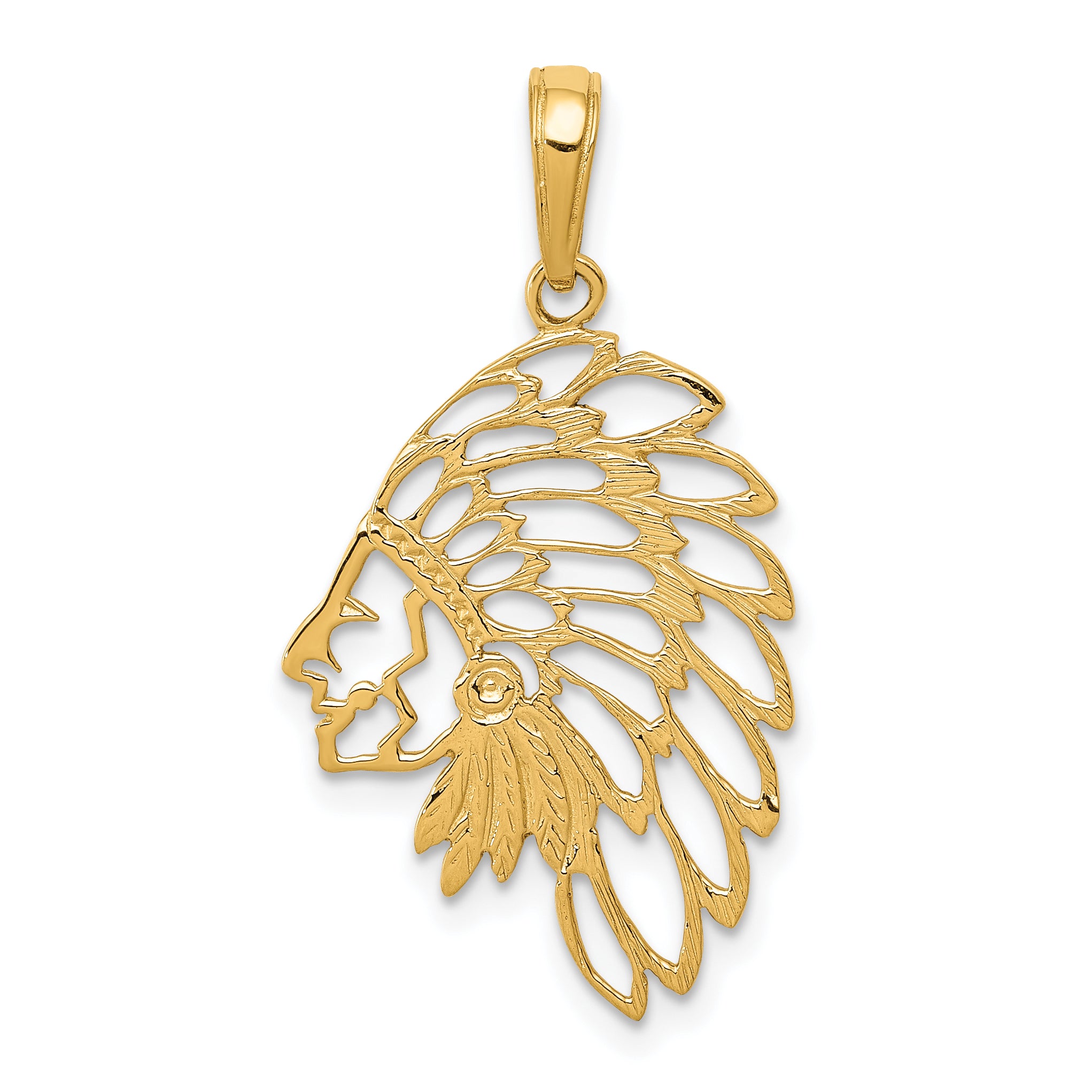 10K None Cut-out Headdress Profile Pendant
