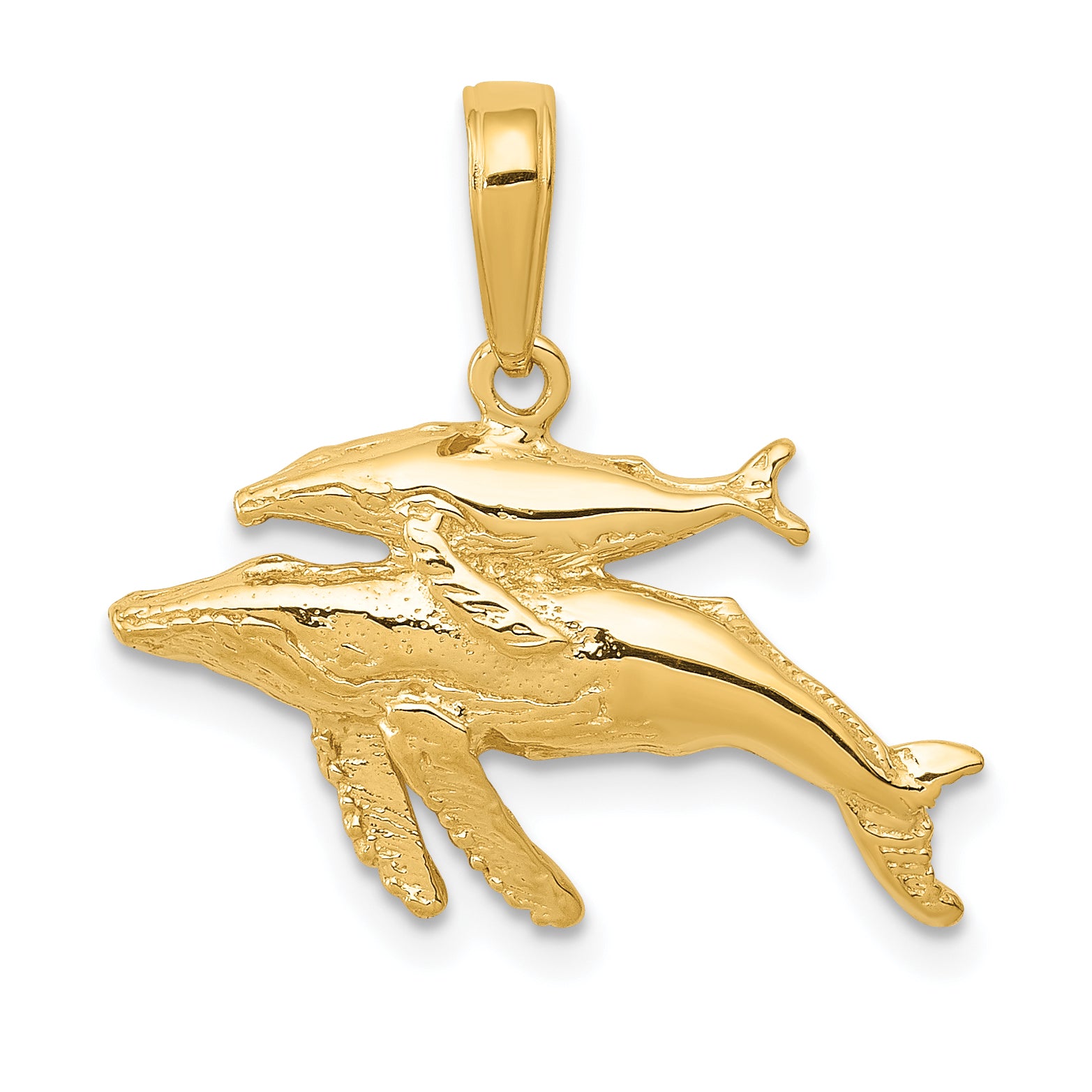 10K Mother and Baby Humpback Whale Pendant Main image