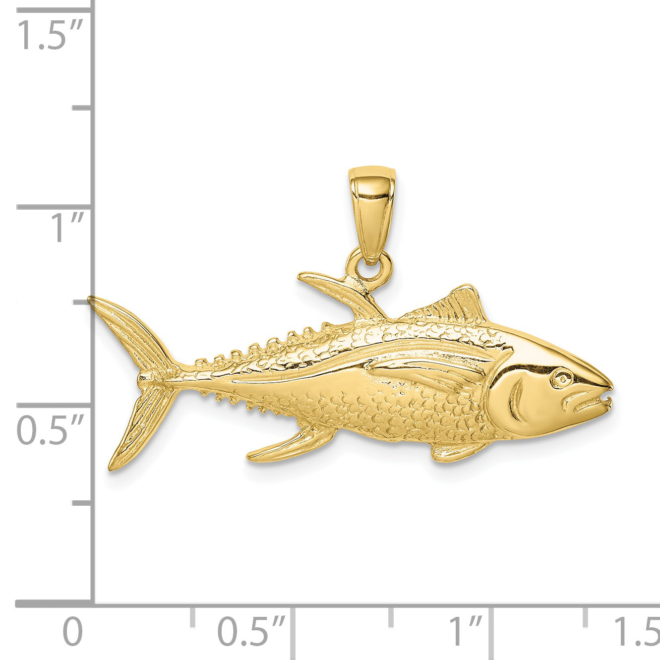 10K Yellowfin Tuna Fish Pendant Secondary image