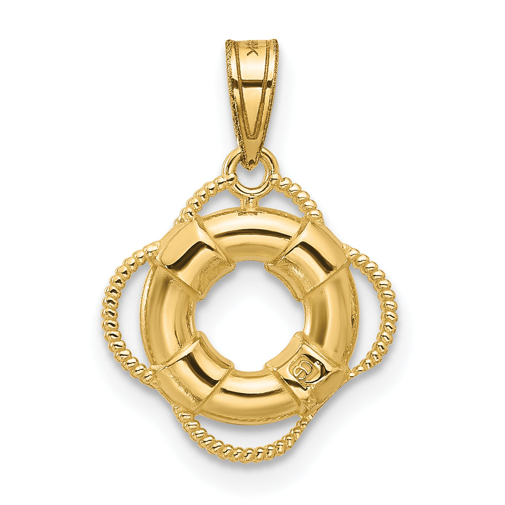 10K None Life Preserver Charm - view 4