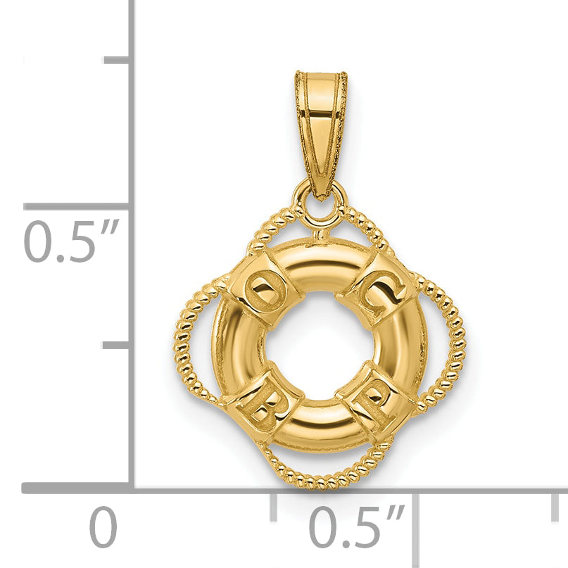 10K None Life Preserver Charm - view 3