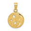 10k Polished Flat-Backed Moon with Three Stars Pendant