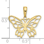 10K Butterfly Cut-out Pendant