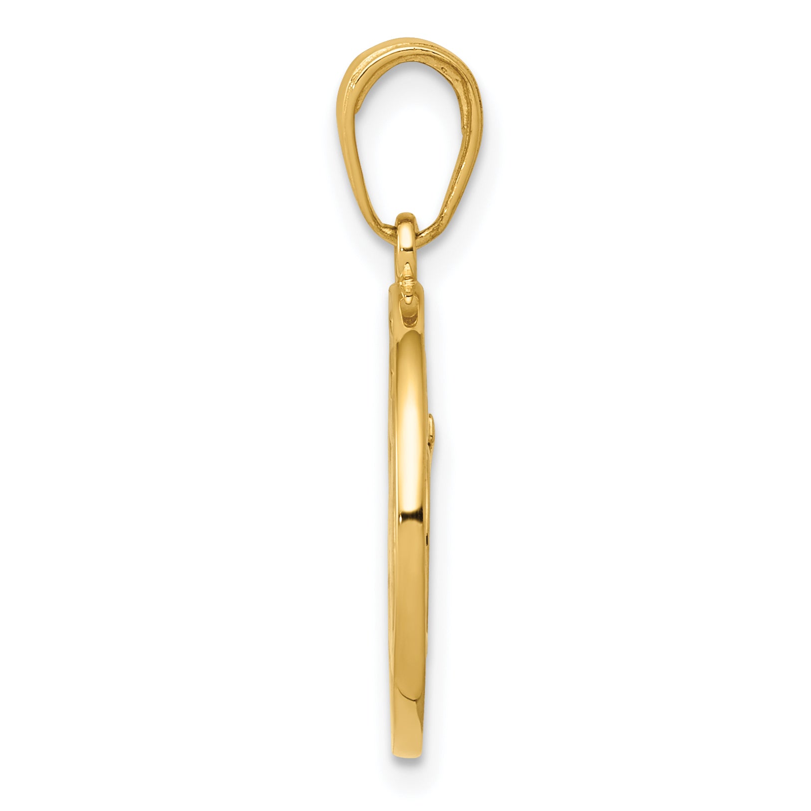 10K Yellow Gold Cut-out Round Frame Yoga Om Symbol Pendant Secondary image