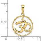 10K None Cut-out Round Frame Yoga Om Symbol Pendant - view 3