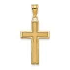 10K Large Satin Cross Pendant
