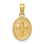 10k Polished Small Fleur De Lis in Oval Pendant