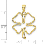 10K None 4-Leaf Clover Cut-out Pendant - view 3