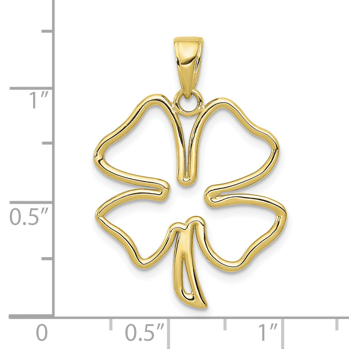 10K None 4-Leaf Clover Cut-out Pendant - view 3