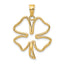 10K None 4-Leaf Clover Cut-out Pendant