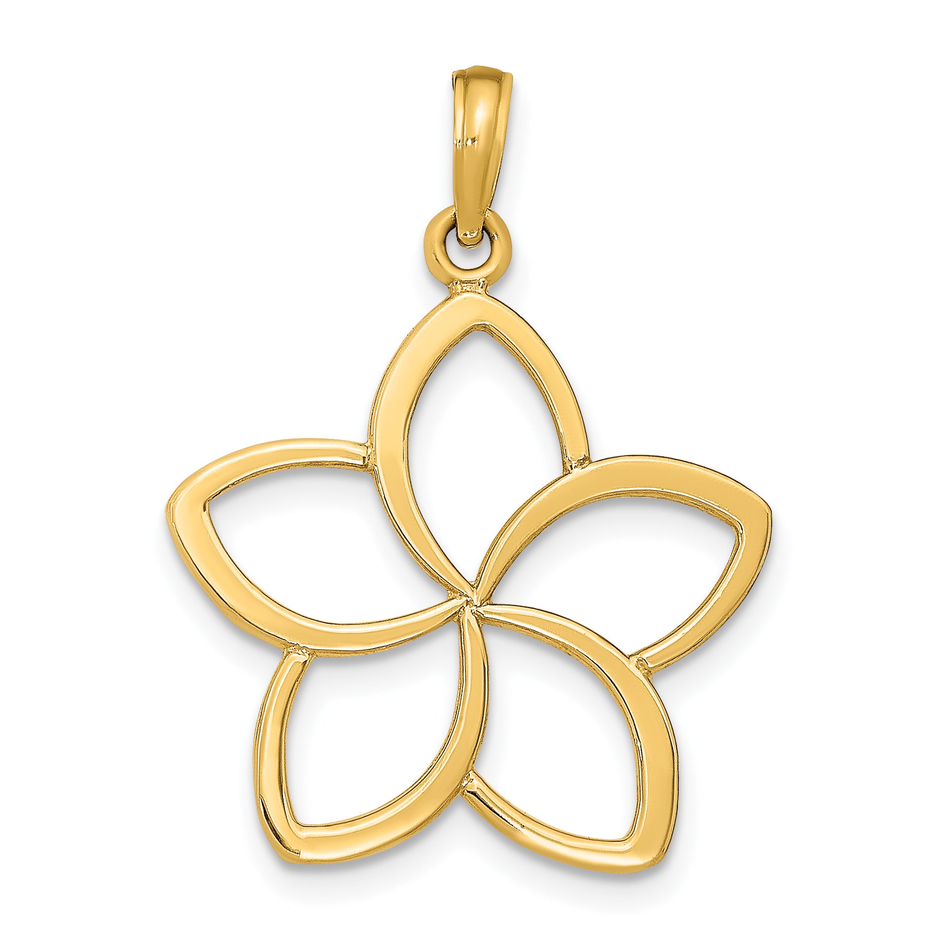 10k Polished Cut Out Flower Pendant Main image