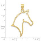 10K None Cut-out Horse Head Profile Pendant - view 3