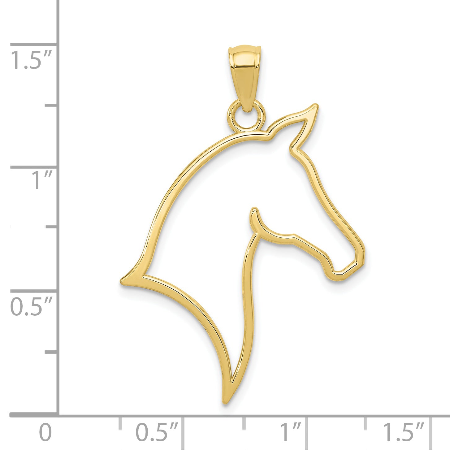 10K None Cut-out Horse Head Profile Pendant - view 3