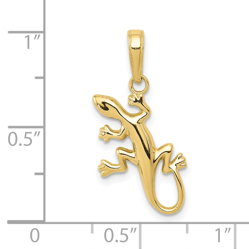 10K Yellow Gold Gecko Pendant Secondary image