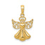 10K Polished Textured Guardian Angel W/Heart Pendant