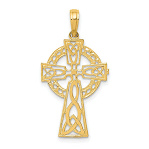 Celtic Cross Pendant in 10K Yellow Gold, 21mm - Sophia Jewelers