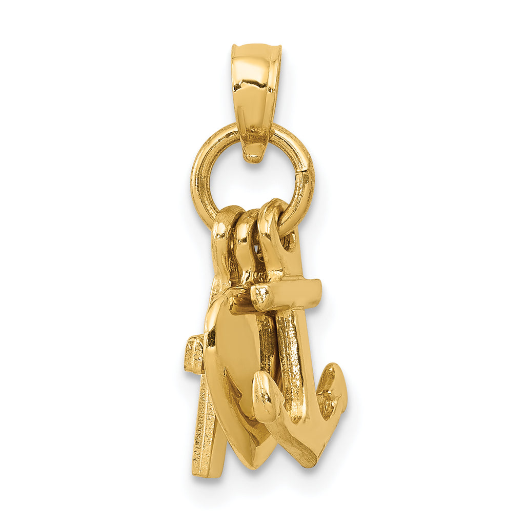 10K None Faith, Hope and Charity Charm - view 4