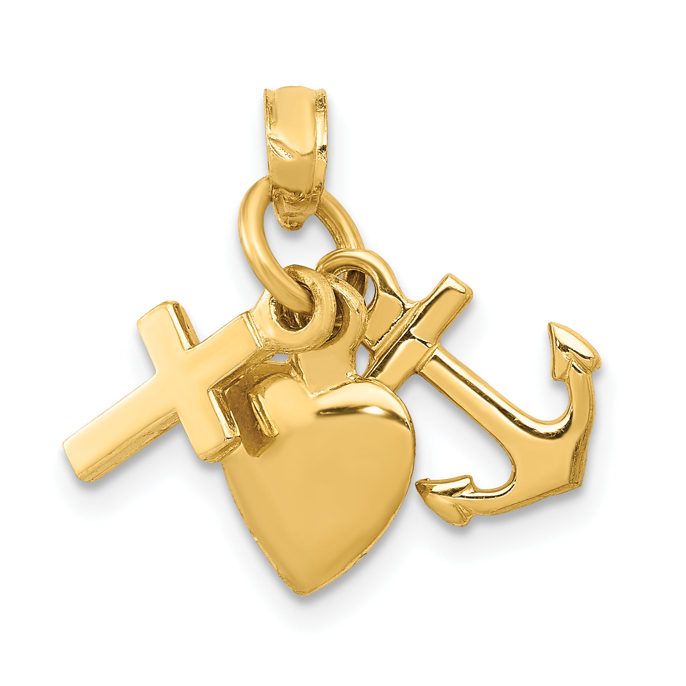 10K None Faith, Hope and Charity Charm Main image
