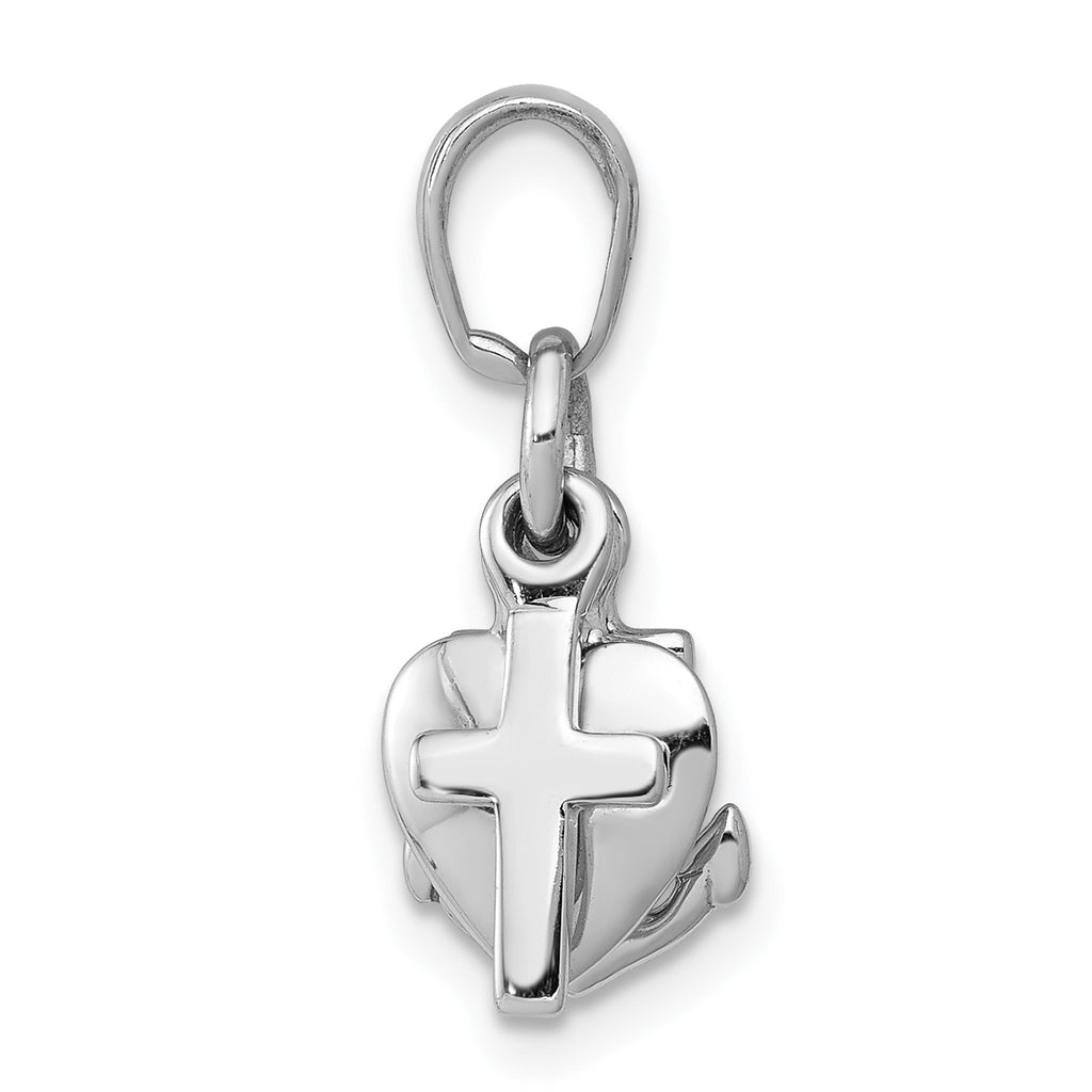 10K White Gold White Gold Faith, Hope and Charity Charm - view 2