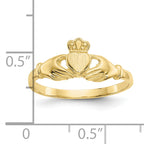 10k Polished & Satin Claddagh Ring